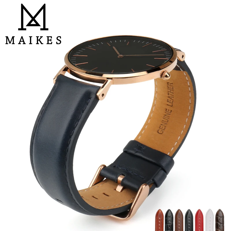 Ремешок MAIKES для часов модный синий браслет с серебристой/розовой позолотой