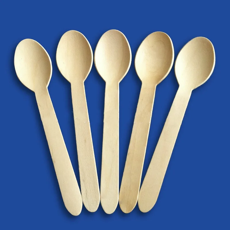 

100pcs/lot 16cm Wedding Party Disposable Wooden Spoon Wooden Soup Spoon