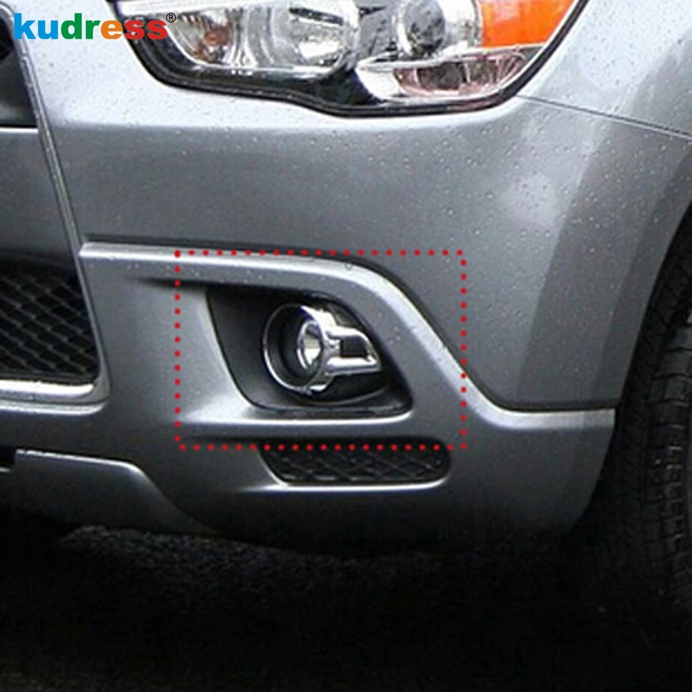 

For Mitsubishi ASX 2010 2011 2012 ABS Chrome Front Foglight Lamp Headlight Eyelid Cover Trims Auto Parts Moulding Accessories