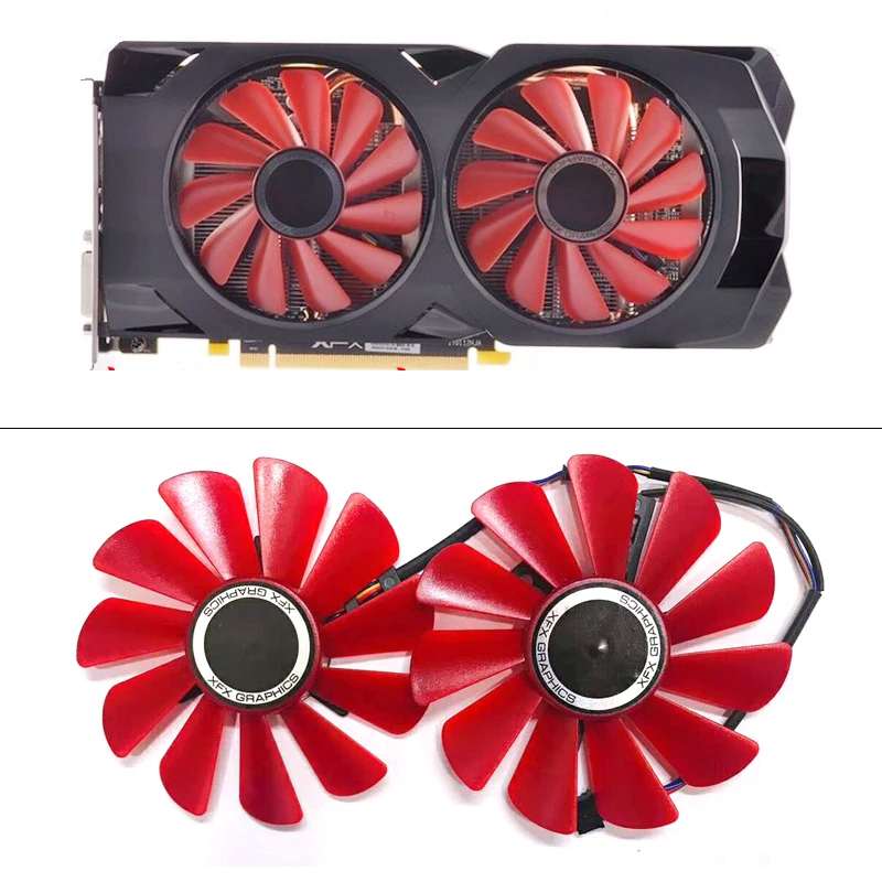 85 мм FDC10U12S9-C кулер вентилятор заменить для его XFX RX 570 RS R9 285 390X RX580 видеокарта вентилятор охлаждения