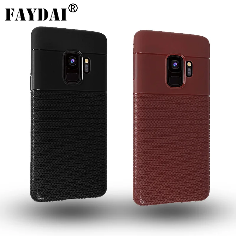 

FAYDAI 3D Triangle Design Soft TPU Back Case For Samsung Galaxy S9 / S9 Plus Phone Cases Cover Full Protect Funda Ultra Thin