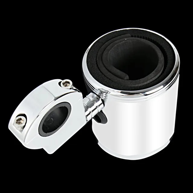 Universal Motorcycle Chrome Adjustable Cup Holder For HARLEY Touring Electra Glide Road Glide
