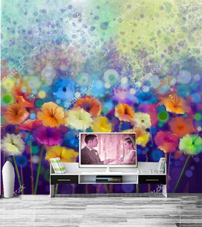 

Custom vintage floral wallpaper,Abstract art flower wallpaper,hotel restaurant living room tv sofa wall bedroom papel de parede