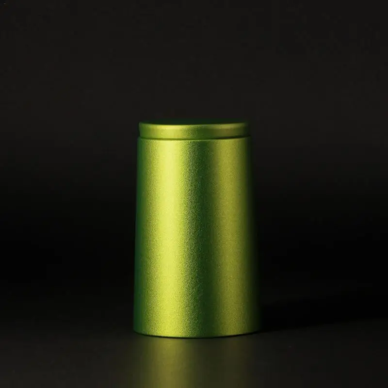 Жестяная чайная банка металлическая герметичная железная коробка сплошной цвет коническая форма банка для хранения кухни алюминиевая коробка - Цвет: Черный