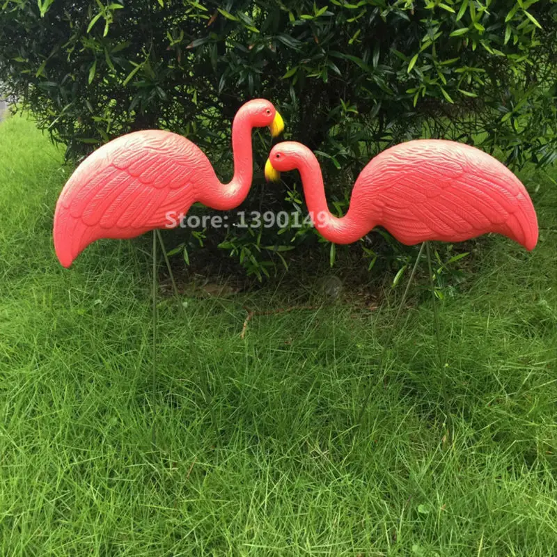 1 пара маленьких красных пластиковых Фламинго садовые аксессуары ремесла пейзаж