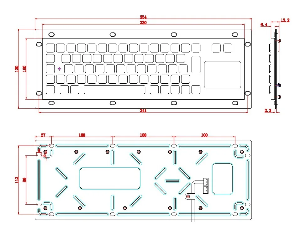 Металлическая клавиатура, YLGF HS330C5 EN USB интерфейс встроенный водонепроницаемый(IP54), пыль, анти-насилие Водонепроницаемая клавиатура