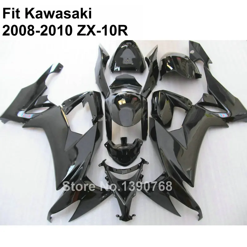 Высокое качество ABS обтекатель для Kawasaki Ninja ZX10R 2008 2009 2010 Черный обтекатели комплект ZX-10R 08 09 10 TV65