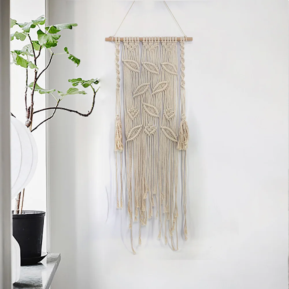 

110x45cm Macrame Wall Art Handmade Cotton Wall Hanging Tapestry Bohemian Home Decoration