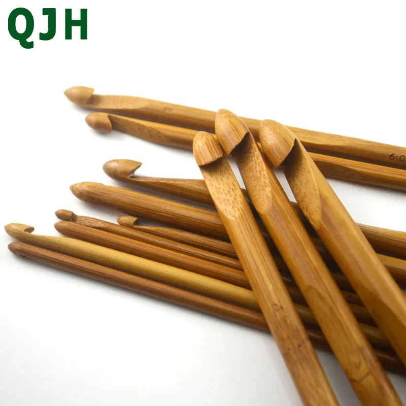 

12 Sizes Bamboo Knitting Needles Handle Crochet Hook Knit Weave Yarn Crafts Home DIY Manual Knitting Tools RX024