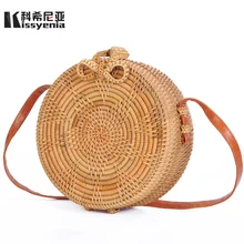 Kissyenia/ ручная работа, Пляжная плетеная Сумка из ротанга с бантом и пряжкой в богемном стиле, женская летняя плетеная Сумка из ротанга, летняя сумка для женщин KS1258