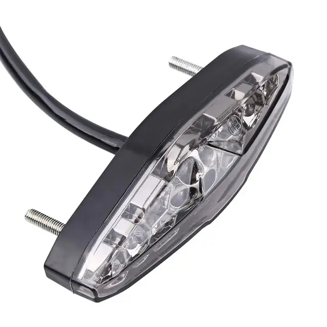 Suuonee Brake Tail Light Smoked 12V 15 LED Motorcycle Brake Tail Light Rear Light ATV Dirt Bike Universal Smoke