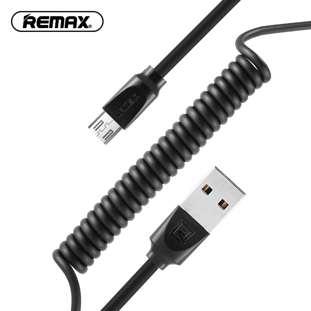 

Remax Flexible Elastic Stretch Micro USB Cable Data 2.4A Fast Sync Charging Spring Cable For Mobile Phone Cable samsung