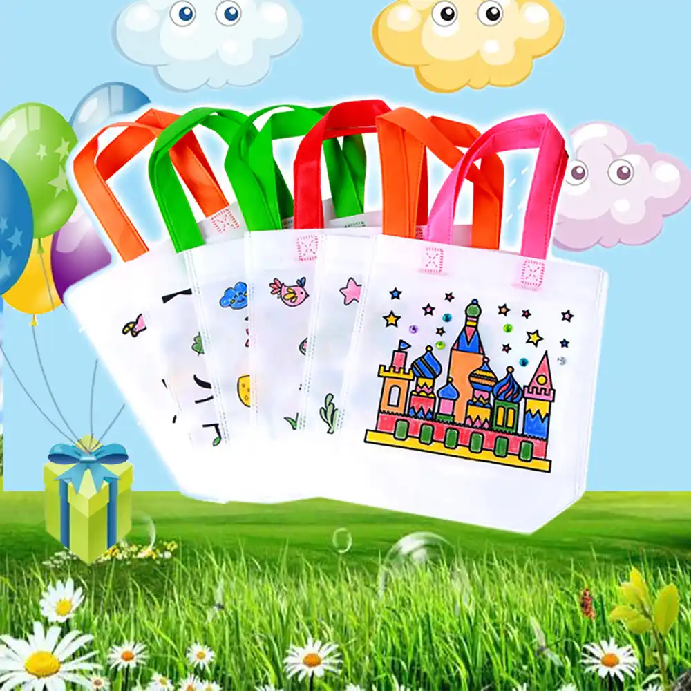 1 Ud Bolsos De Grafiti Diy Para Ninos Bolsas De Tela Para Pintar Con Dibujos Para Colorear Juguetes Para Ninos Manualidades Educativas Para Guarderia M30 Aliexpress