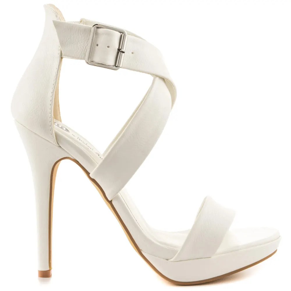 sandale a talon blanche femme