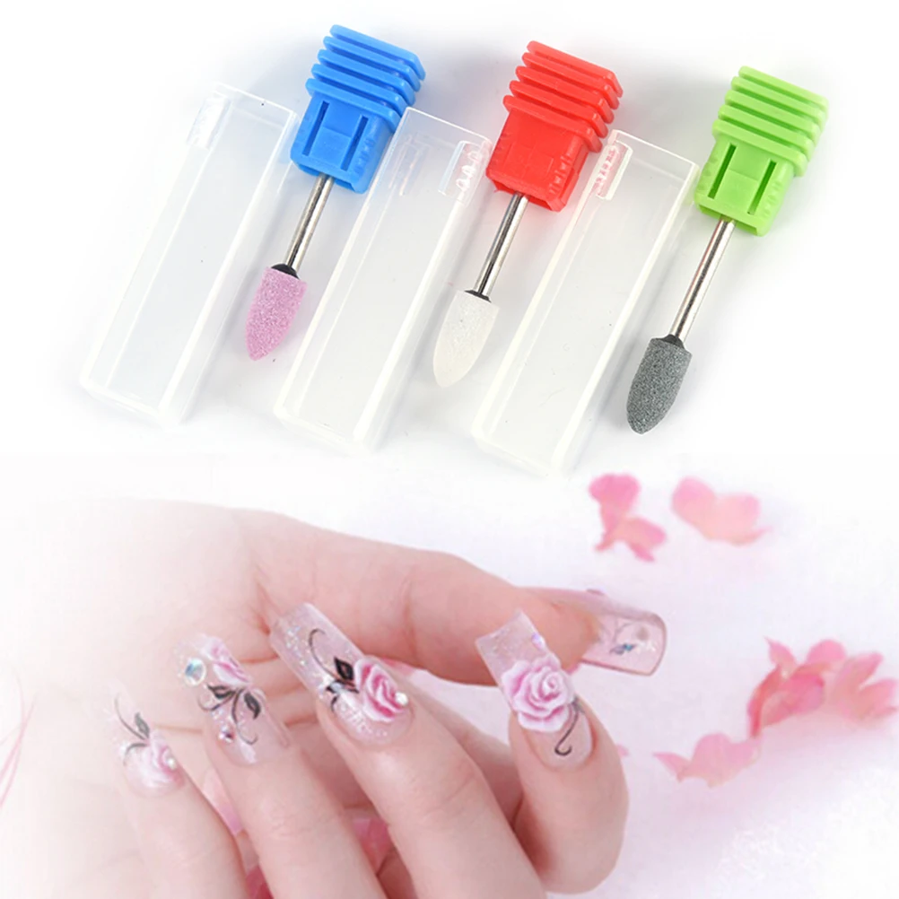 

Hot New White/Green/Red Shank Grinding Head Nail Drill Bit Art Tools Callus Electric Manicure machine Accessories Cutter File
