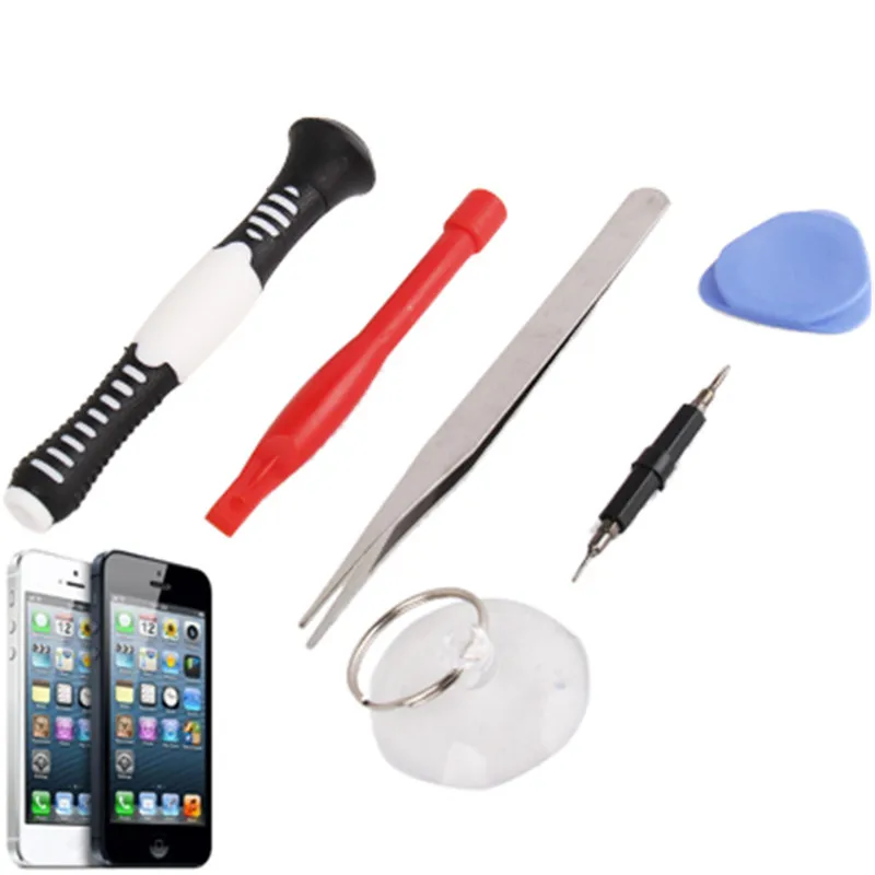 6 in 1 (Sucker+Crowbar+Pry panel+Tweezers+Screwdriver Handle+Dual Screwdriver Hand) Special Opening Tools Sets for iPhone 5 &amp 5S |