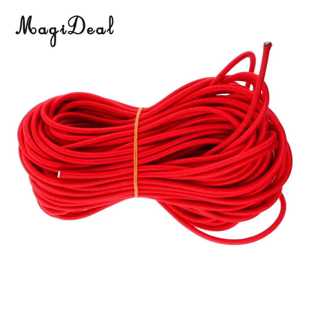 MagiDeal 6mm Red Heavy Duty Elastic Bungee Rope Shock Cord Tie Down Kayak Camping Boating Trailers Tarpaulin Caravan Canopy DIY 
