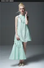 Новый Зеленый Мать и дети белье китайский cheongsam qipao платье девушки родитель ребенок костюмы мама и дочь семьи соответствующие наряды
