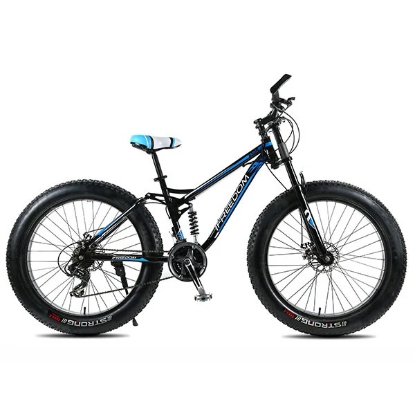 Love Freedom 26 дюймов удлиняющие вилки для горного велосипеда 21 скорость 4,0 широкая шина для велосипеда передний и задний амортизатор для снега - Цвет: Black blue