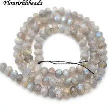 Высококачественный Блестящий 4x6 мм граненый натуральный камень лабрадорит rondelel распорка свободные бусы, украшения фурнитура