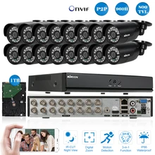 Kkmoon plug and play 16ch 960 h/D1 DVR комплект P2P Onvif 16 шт. 800TVL Открытый ИК Ночное видение CCTV безопасности Камера+ 1 ТБ жесткий диск