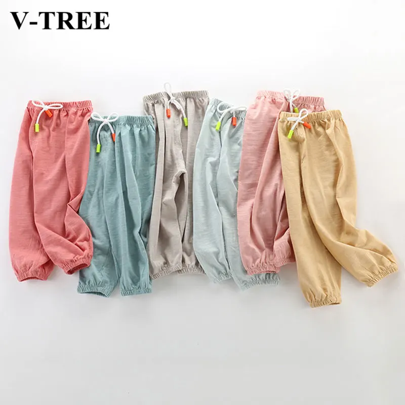 

2019 Children Pants Bamboo Cotton Anti-mosquito Pants For Girls Summer Boys Harem Pants Kids Trousers Toddler Jogger Clothing