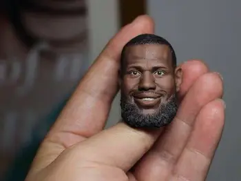 

1/6 Scale Lebron James Black Bearde Head Carving Model Fit 12'' Figure Body Toy
