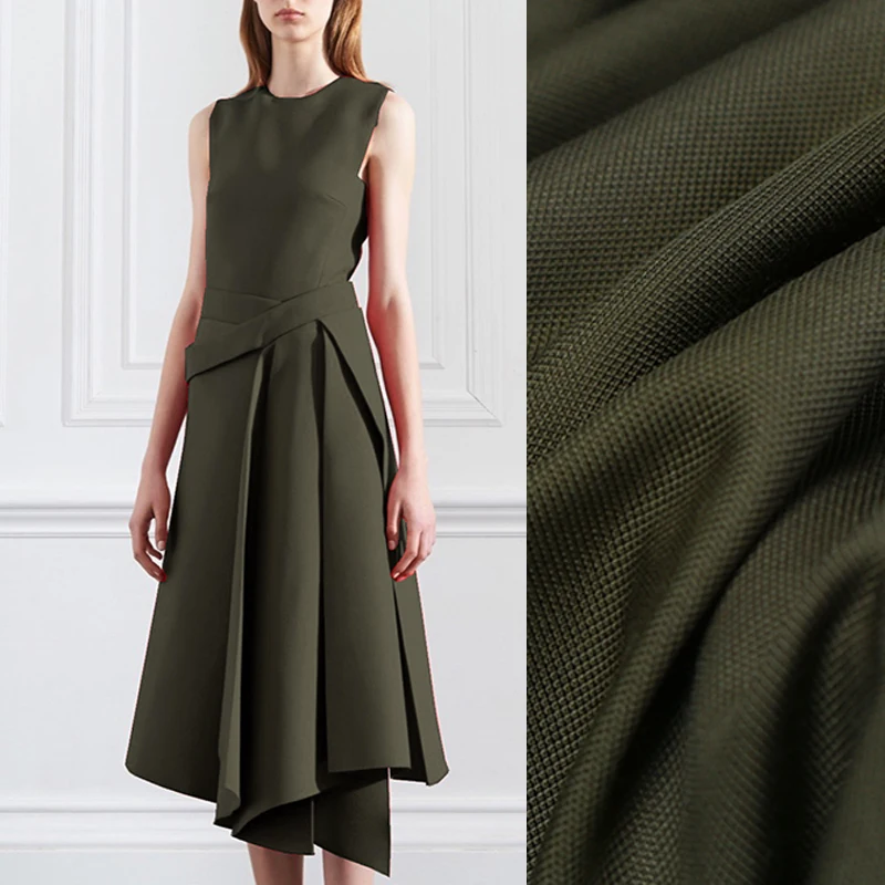 150 см ширина 380 г/м вес сплошной цвет темно-зеленый Лен Хлопок Ткань для осень весна костюм платье куртка брюки E800