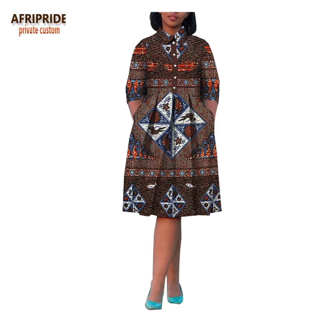 Платье в африканском стиле для женщин Традиционная африканская одежда новые хлопковые ткани рубашка в африканском стиле bazin riche Макси платье A722532 - Цвет: 260J