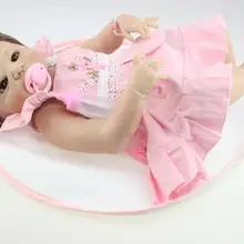 2" Новое прибытие Виктории укоренившиеся коричневые волосы для ручной работы силиконовая кукла reborn baby bonucas возрождённая для ребенка bebe подарок