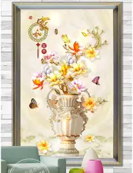 3d комнате обои на стене заказ росписи Европейская ваза цветок магнолии крыльцо домохозяйство фото обои для стен 3 d