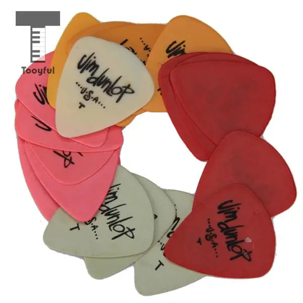 Tooyful Fashionable 20Pcs Bass Guitar Picks Assorted Color Smooth ABS