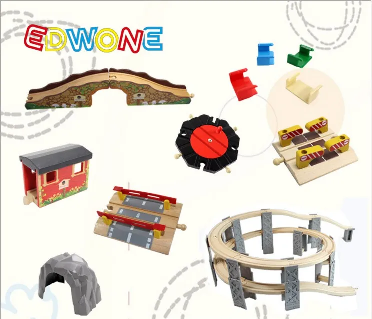 EDWONE Bridge X Rail / Y rail/Аксессуары для деревянного поезда Brio развивающие игрушки