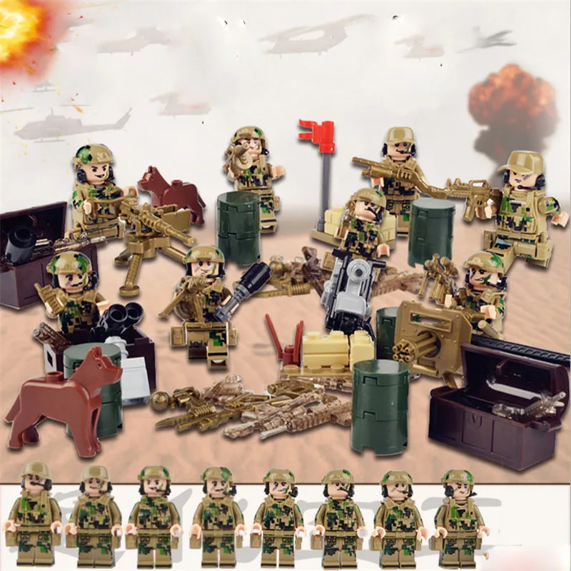 

Block Special Forces Military SWAT Army Weapon Soldier Marine Corps Building Blocks Figures Toy Children Gift