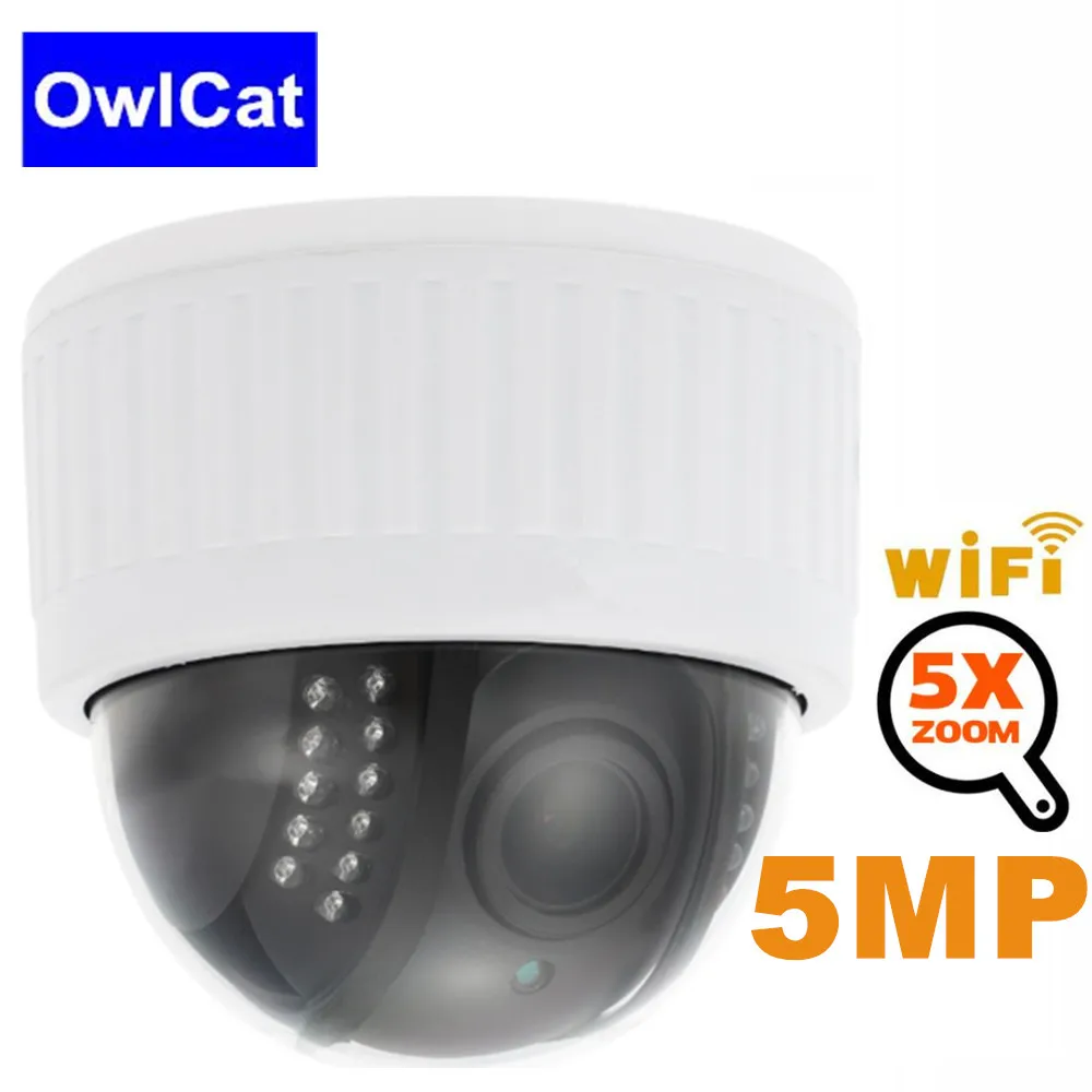 OwlCat HD 5MP безопасности CCTV Wifi сети наблюдения Беспроводная PTZ IP камера 5x оптический зум двухстороннее аудио ИК мобильный телефон вид