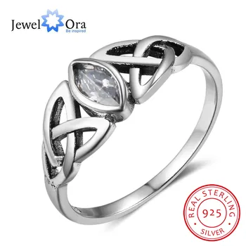 

Women Solid 925 Sterling Silver Rings Flowers Pattern With Zirconia Vintage Style Women Jewelry Gift Ideas (JewelOra RI102752)