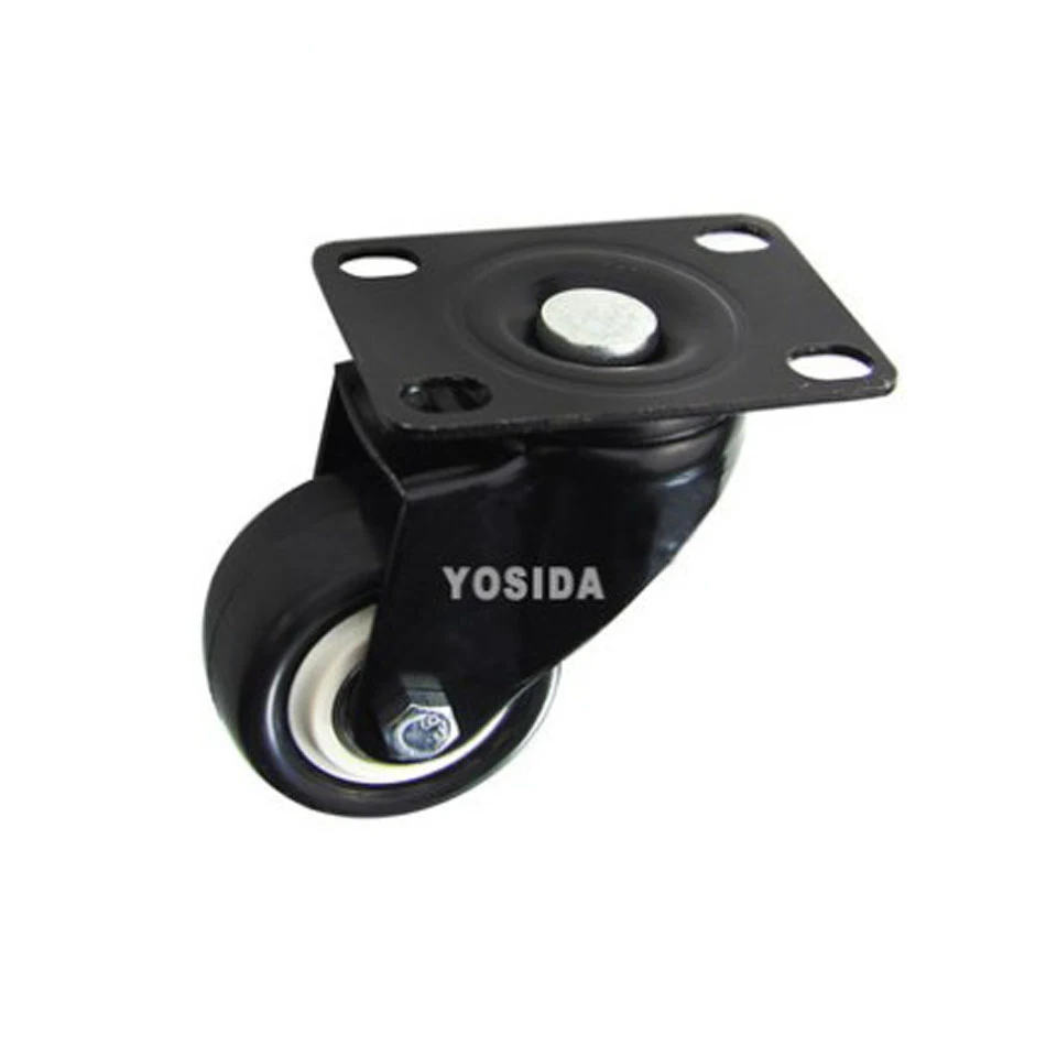 

New Hot 2'' Double Bearing Furniture Universal Caster Plate Durable PU Rolling Swivel Castors Sofa Caster Chair Fast Pulley