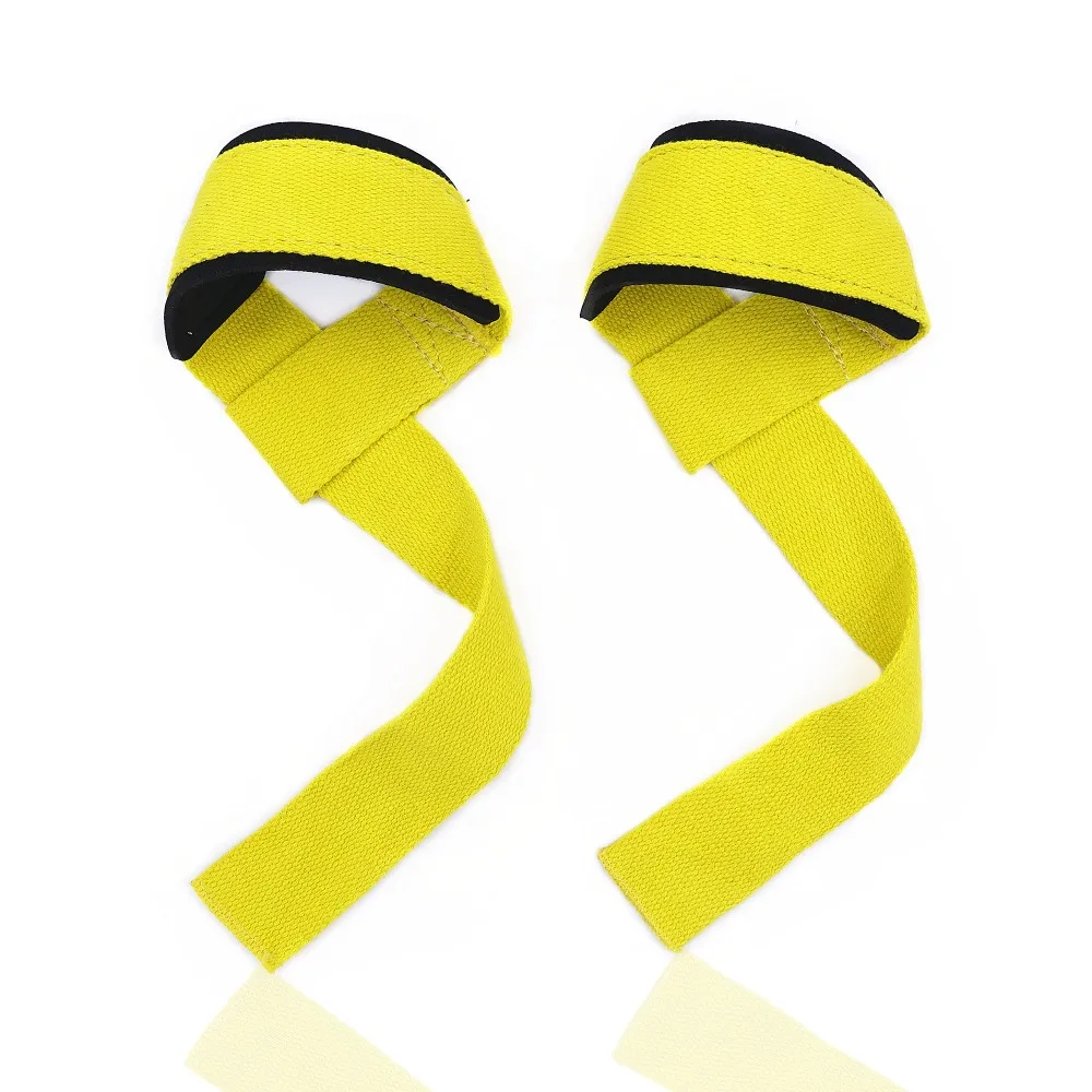 1Pair Crossfit Weight Lifting Strap Hand Wrist Support Straps with Neoprene Padded Dumbbell Home Gym Fitness Body Building Grip