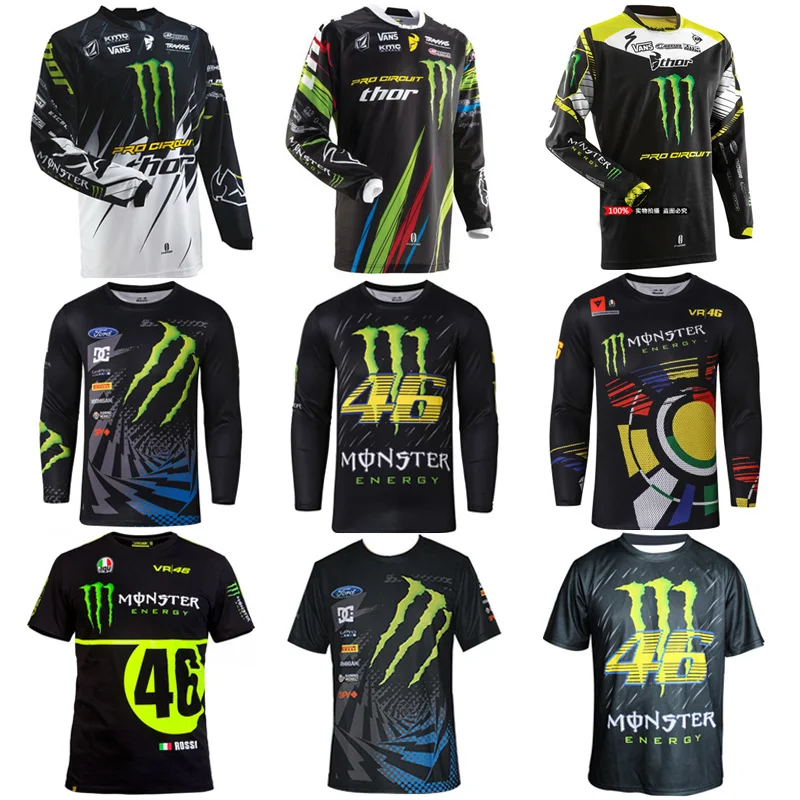 

Monster Men Off-Road Motocross Jersey Motorcycle Driving Racing Jersey male quick-drying Cycling Biker Riding T Shirt Clothes