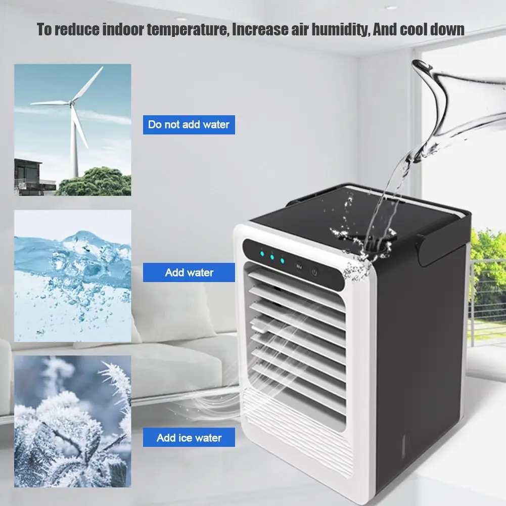  Refrigerador de aire portátil pequeño para el hogar del coche ventilador pequeño USB con 3 velocida