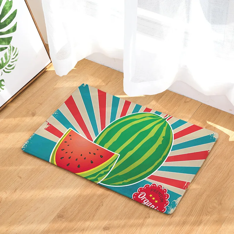 Watermelon Peach Fruit Lemon Strawberry Sofa Bedroom Rug Bedside Mats Bath Mats Floor Carpets