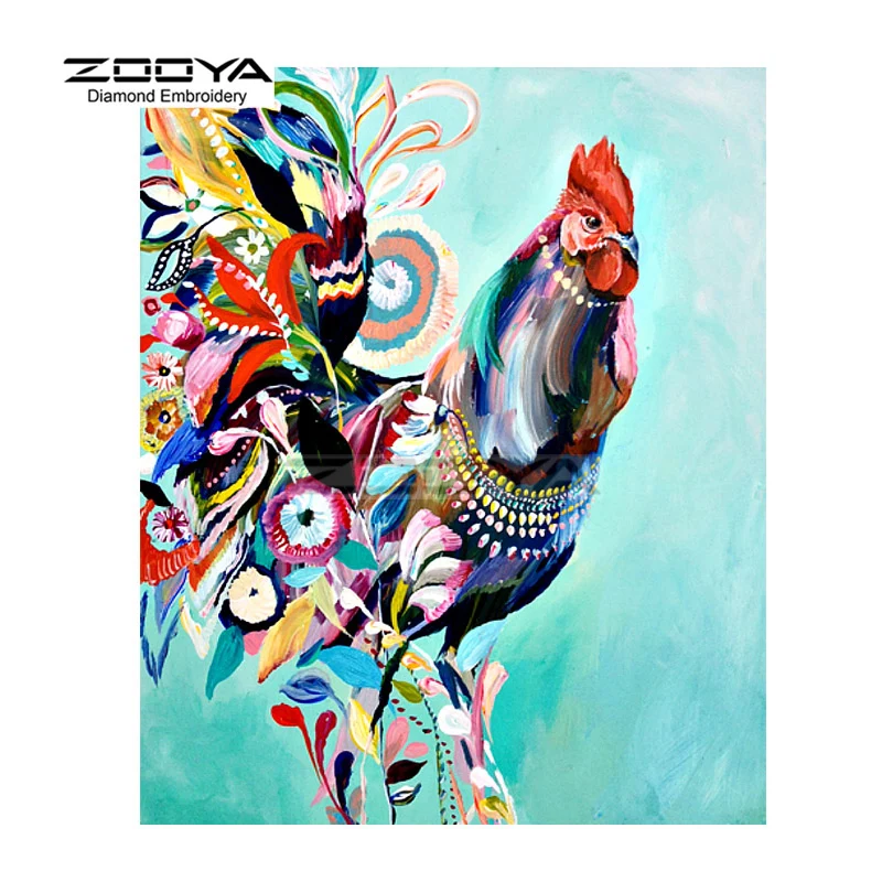 

ZOOYA Diamond Embroidery 5D DIY Diamond Painting Color Cock Animal Diamond Painting Cross Stitch Rhinestone Decoration CJ556