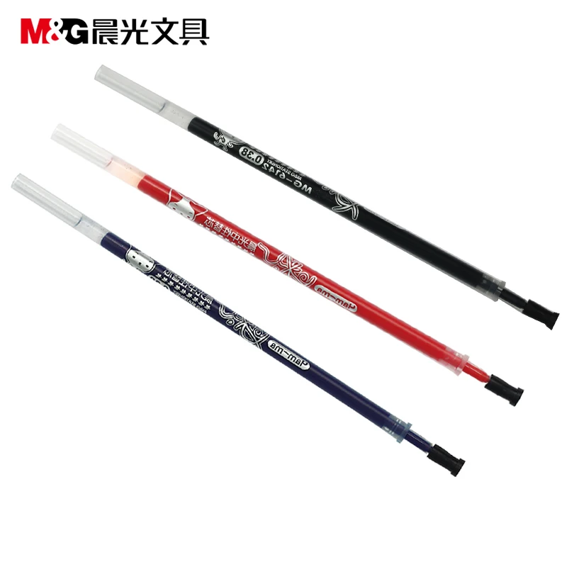 Гелевая чернильная ручка заправка 0,38 мм наконечник M& G MG6142 стандартная шариковая ручка заправка канцелярские принадлежности для офиса и школы 48 шт./лот