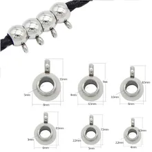 10pcs Stainless Steel Large Hole Beads Pendant Clasp for Jewelry Making Hanging Connector Diy Leather Rope Cord Bracelet Finding 10pcs Stainless Steel Large Hole Beads Pendant Clasp for Jewelry Making Hanging Connector Diy Leather Rope Cord Bracelet Finding