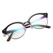 Новинка, классические ретро половинки, металлические рисовые очки для ногтей, оправа для женщин,, фирменный дизайн, круглые художественные маленькие свежие черные очки, оправа для мужчин