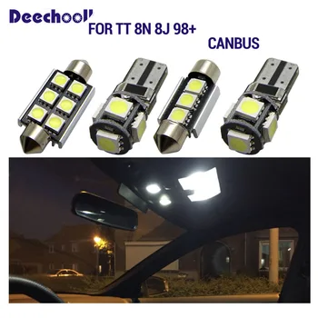 

10pcs LED bulbs License plate lights +Canbus Car Interior light kit for audi TT 8N mk11998-2006 white/cool white map dome lights