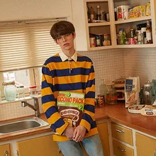 Мужская рубашка поло в полоску Harajuku, шикарный стиль, винтажная рубашка поло Ральф, Мужская рубашка поло, мужская одежда, camisa Polo masculina