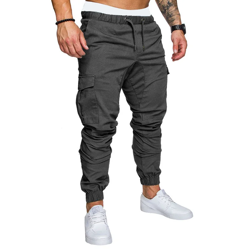 2018 новый бренд Для мужчин Штаны хип-хоп шаровары бегунов Штаны 2018 мужчины брюки Для мужчин s джоггеры Твердые multi-карман штаны пот Штаны