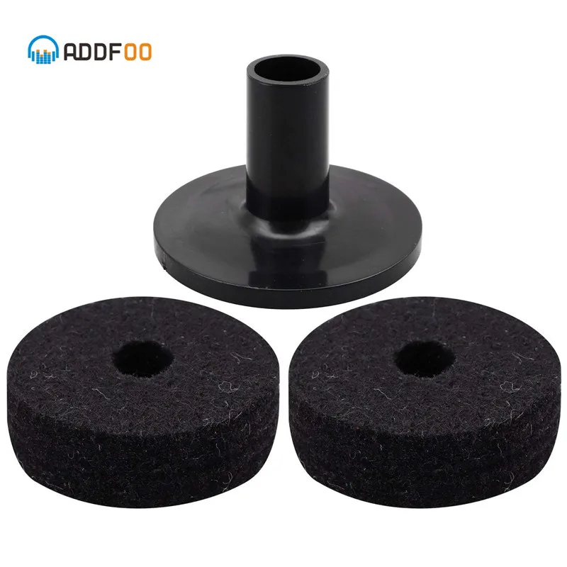 

ADDFOO Cymbal Stand Felt Washer and Plastic Drum Cymbal Stand Sleeves Replacement Black Drum Kit Musical Parts Accessory