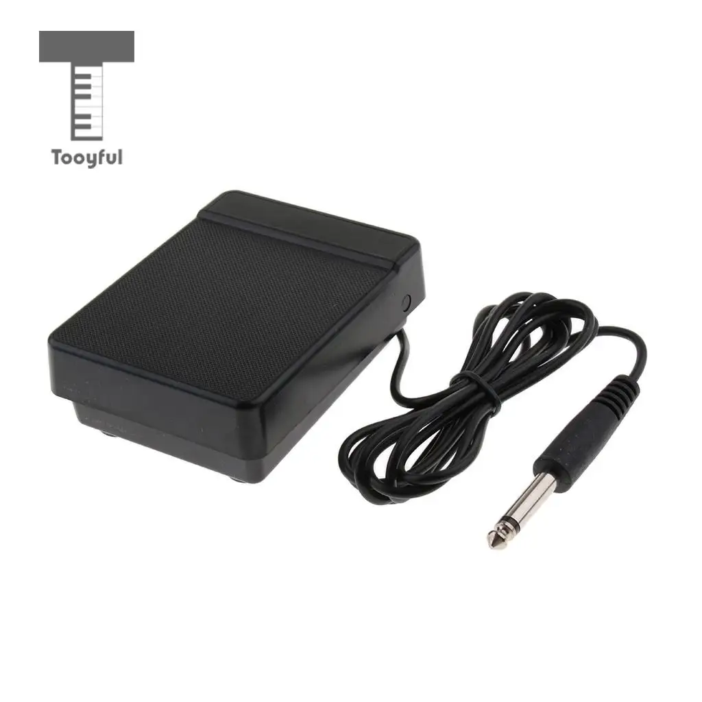 Tooyful Durable Black 6.35mm Jack Sustain Pedal Foot Switch Low Noise for 61key 88key Electronic Piano Accessory